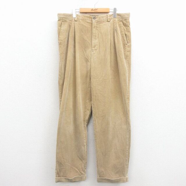 W38★古着 ギャップ GAP コーデュロイ パンツ メンズ 00年代 00s 太畝 ベージュ 26feb21