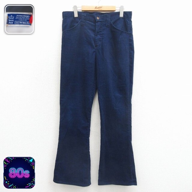 【20%OFF】シアーズ 80s コーデュロイパンツ フレア ネイビー メンズW33相当 | 古着