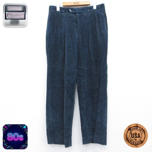 Geoffrey Beene 80s コーデュロイパンツ タロン ネイビー 実寸W33 | 古着