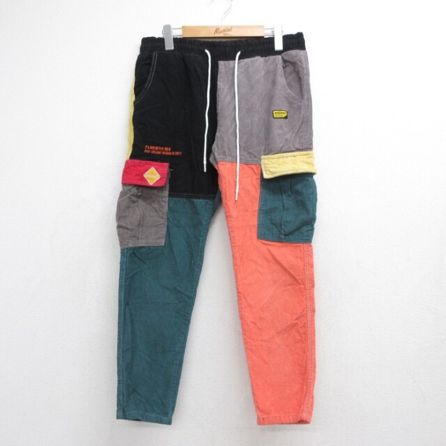 stussy コーデュロイパンツ クレイジーパターン ブラック 実寸W32 | 古着