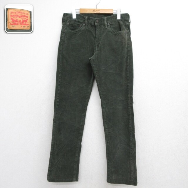 Levi's リーバイス コーデュロイ パンツ メンズ 511 カーキ 実寸W32 | 古着