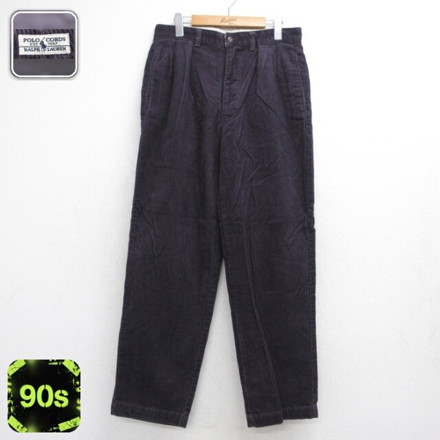 ラルフローレン 90s コーデュロイパンツ 太畝 ネイビー 実寸W31 | 古着
