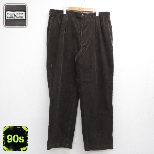 ラルフローレン 90s コーデュロイパンツ 太畝 ブラウン 実寸W38 | 古着