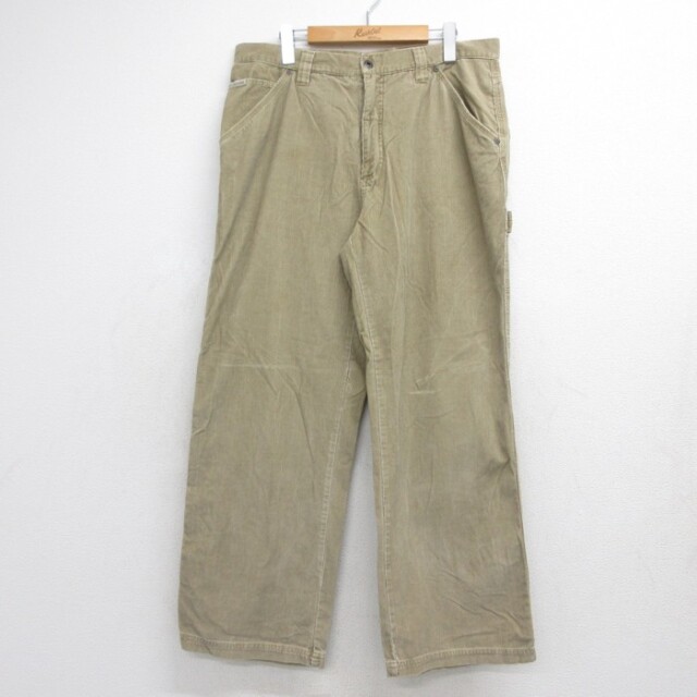 W34★古着 Columbia コロンビア コーデュロイ パンツ メンズ 00年代 00s ペインター コットン ベージュ【spe】 26aug27