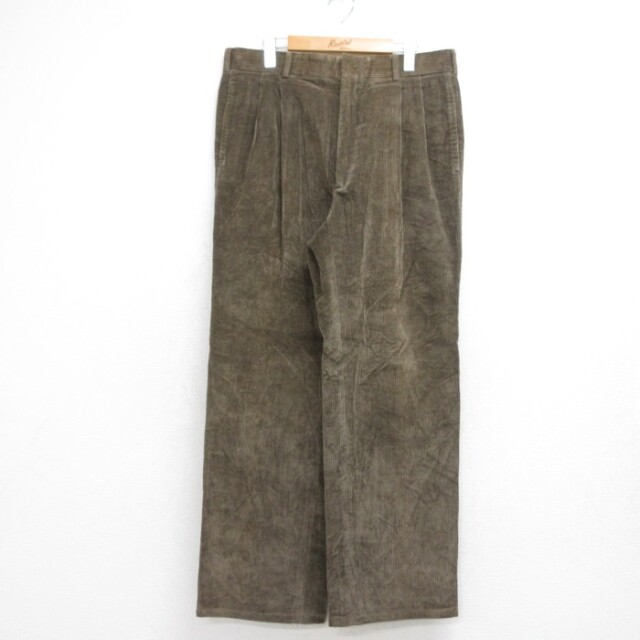 Patrick James 80s コーデュロイパンツ タロン フラップポケット カーキ 実寸W34 | 古着