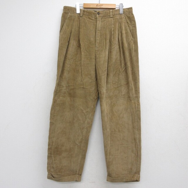 W34★古着 ギャップ GAP コーデュロイ パンツ メンズ 90年代 90s 太畝 ブラウン【spe】 26aug28