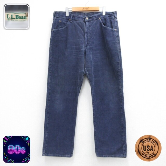 L.L.Bean 80s コーデュロイパンツ タロン 5ポケット ネイビー 実寸W38 | 古着