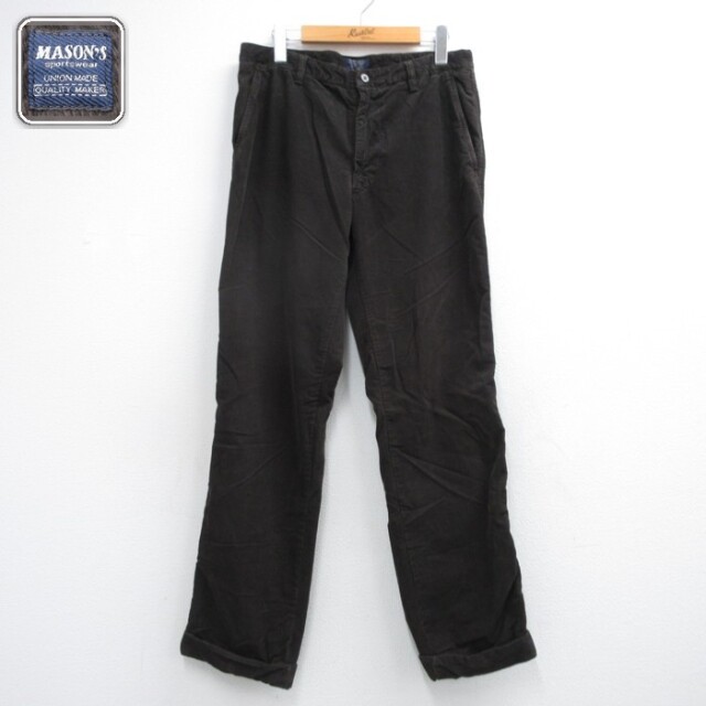 MASON'S コーデュロイ パンツ メンズ コットン イタリア製 ブラック 実寸W32 | 古着