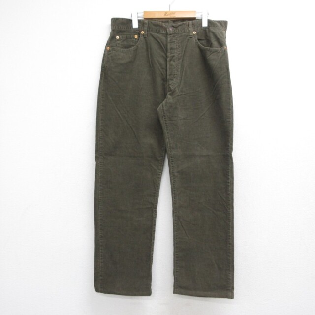 W38★古着 Levi's リーバイス 551 コーデュロイ パンツ メンズ 90年代 90s コットン イタリア製 カーキ【spe】 26sep10