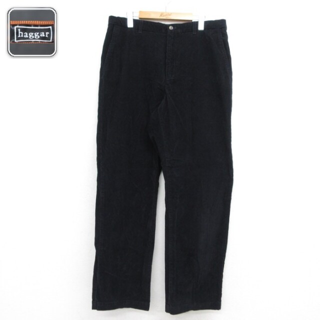 haggar コーデュロイ パンツ メンズ コットン ブラック 実寸W36 | 古着