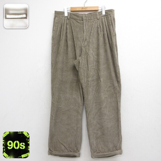 ペリーエリス 90s コーデュロイパンツ 太畝 ブラウン 実寸W34 | 古着