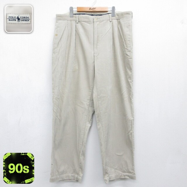 ラルフローレン 90s コーデュロイパンツ 太畝 ベージュ 実寸W39 | 古着