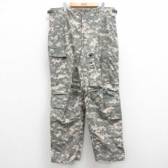 W38★古着 ミリタリー カーゴ パンツ メンズ 00年代 00s コンバット デジタルカモ USA製 グレー 迷彩 25feb03 中古 ボトムス ロング