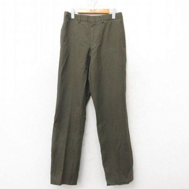 W31★古着 ミリタリー パンツ メンズ 80年代 80s ウール USA製 濃緑 グリーン 25feb12 中古 ボトムス ロング