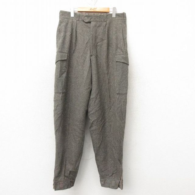 W34★古着 ビンテージ ミリタリー カーゴ パンツ メンズ 50年代 50s スウェーデン軍 ウール グレー 25feb12 中古 ボトムス ロング