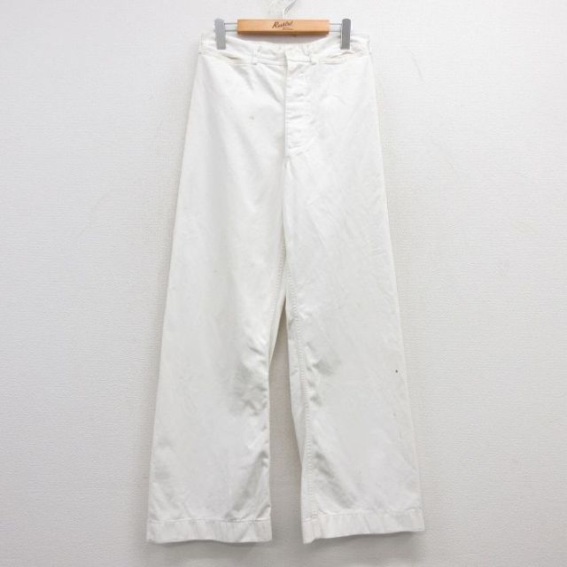 W30★古着 ビンテージ ミリタリー セーラー パンツ メンズ 60年代 60s 白 ホワイト 【spe】 25feb21 中古 ボトムス ロング