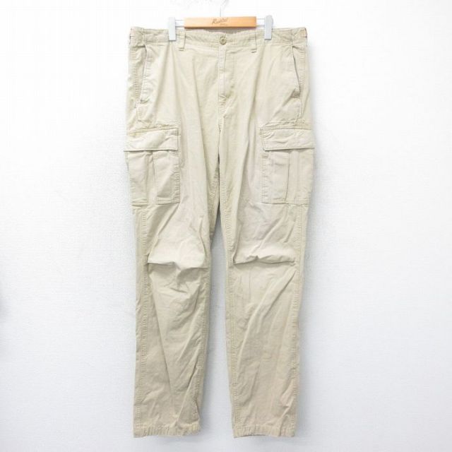 【50%OFF】W39★古着 ラルフローレン Ralph Lauren ブランド ミリタリー カーゴ パンツ メンズ コットン ベージュ カーキ 25apr19 中古 ボトムス ロング