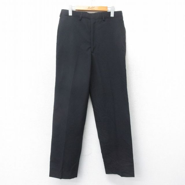 W31★古着 ミリタリー パンツ メンズ 80年代 80s USA製 黒 ブラック 25apr19 中古 ボトムス ロング