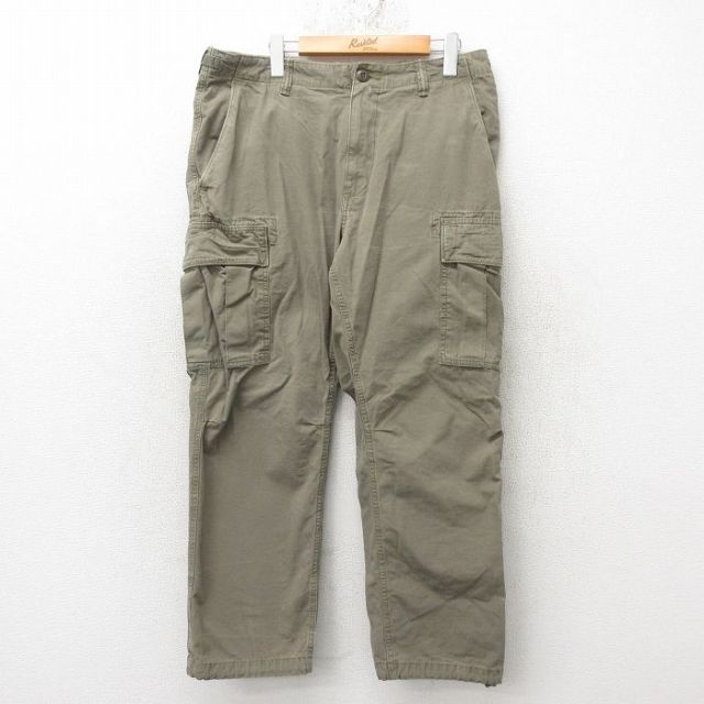 W35★古着 ラルフローレン Ralph Lauren ブランド ミリタリー カーゴ パンツ メンズ ユーティリティ コットン 薄緑 グリーン 25jun02 中古 ボトムス ロング