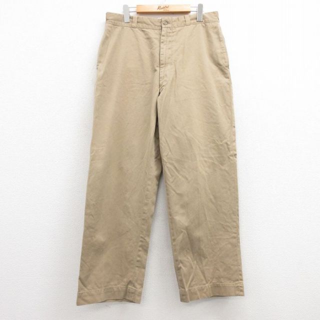 W34★古着 ビンテージ ミリタリー パンツ メンズ 60年代 60s USA製 ベージュ カーキ 【spe】 25jul16 中古 ボトムス ロング