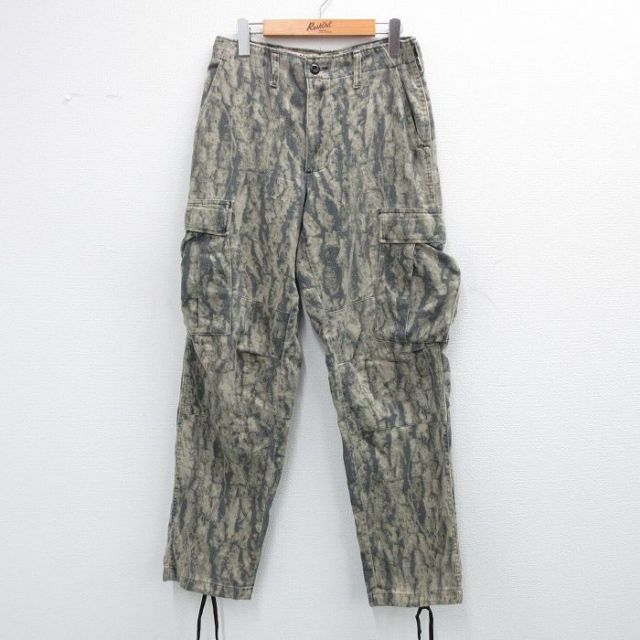 W30★古着 CAMCO ミリタリー カーゴ パンツ メンズ 90年代 90s コンバット Timber Ghost USA製 ベージュ他 カーキ 迷彩 【spe】 25oct07 中古 ボトムス ロング