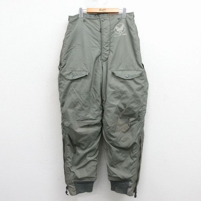 【20%OFF】W33★古着 ビンテージ ミリタリー パンツ メンズ 60年代 60s F-1B USAF フォースマーク付き USA製 緑【spe】 25nov26
