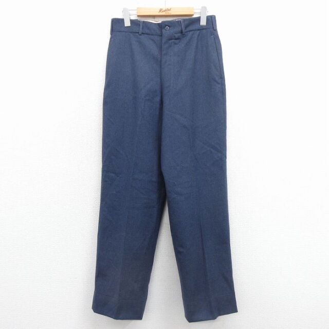 W30★古着 ビンテージ ミリタリー パンツ メンズ 60年代 60s ウール USA製 紺 25dec15