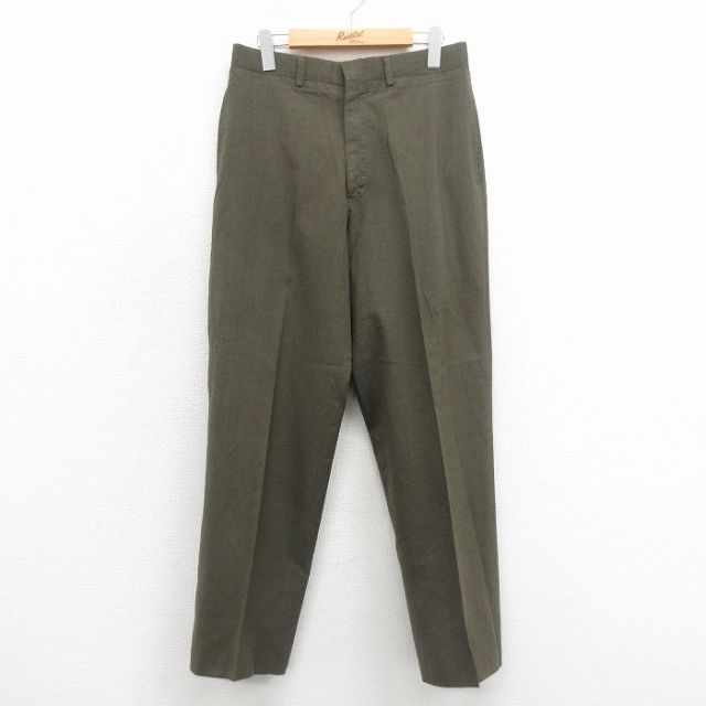 W31★古着 ミリタリー パンツ メンズ 80年代 80s USA製 緑 26jan20