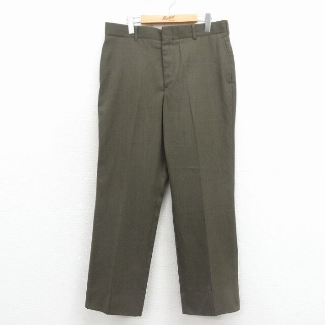 W35★古着 ミリタリー パンツ メンズ 90年代 90s USA製 濃緑 26jan24