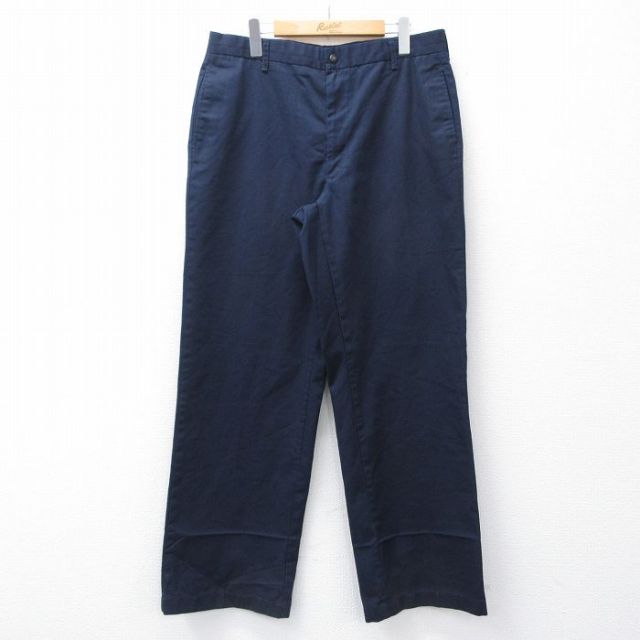 W36★古着 パンツ メンズ 80年代 80s Seafarer USA製 タロン 紺 26feb28