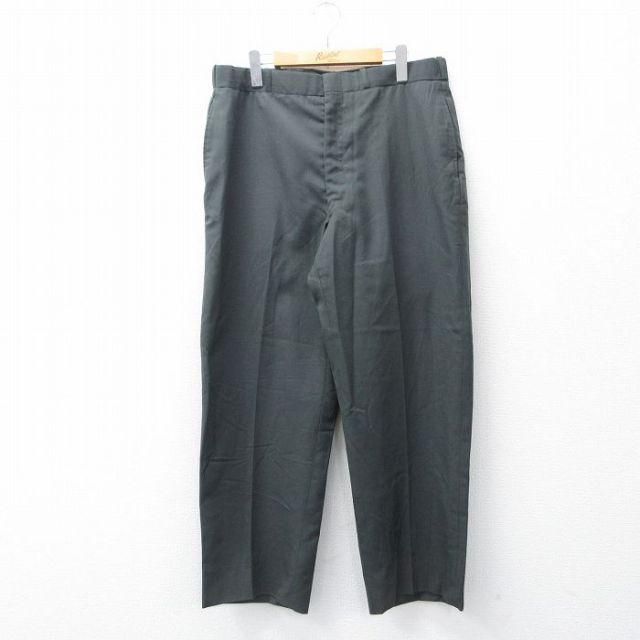 W36★古着 ミリタリー パンツ メンズ 80年代 80s ウール USA製 緑系 26feb28
