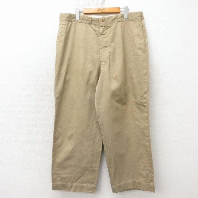 60s ミリタリーチノパンツ ベージュ W38 | 古着