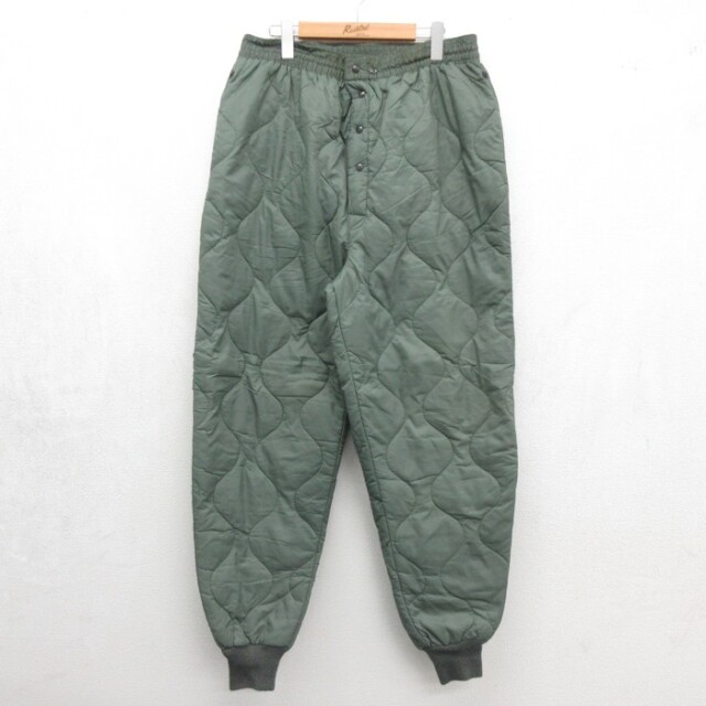 W30★古着 ビンテージ ミリタリー パンツ ナイロン メンズ 70年代 70s CWU-9/P キルティング USA製 カーキ【spe】 26aug20