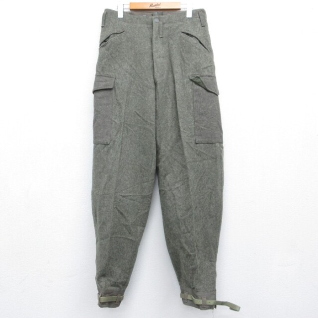 W31★古着 ビンテージ ACB ミリタリー パンツ メンズ 40年代 40s M-39 スウェーデン軍 ウール カーゴ カーキ 霜降り【spe】 26sep24