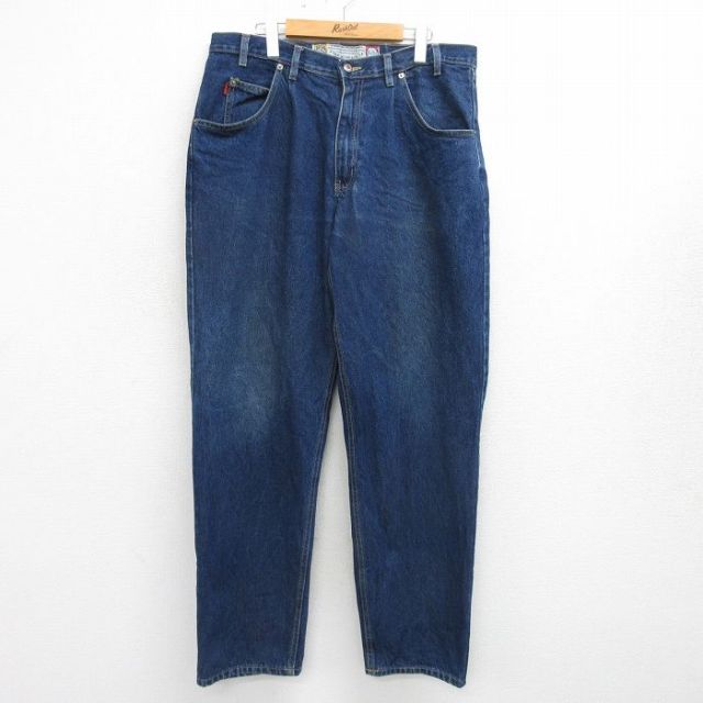 W36★古着 ビューグルボーイ ジーンズ メンズ 90年代 90s コットン 濃紺 ネイビー デニム 24may13 中古 ボトムス ジーパン Gパン ロング パンツ
