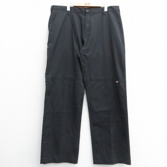 ディッキーズダブルニーワークパンツw40l32黒ブラック古着極太パンツメンズ ディッキーズ Dickies Dickiesダブルニーパンツ （BLACK