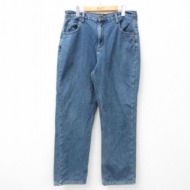 【50%OFF】W36★古着 レッドヘッド ジーンズ メンズ 00年代 00s コットン 紺 ネイビー デニム 内側フリース 25jan25 中古 ボトムス ジーパン Gパン ロング パンツ