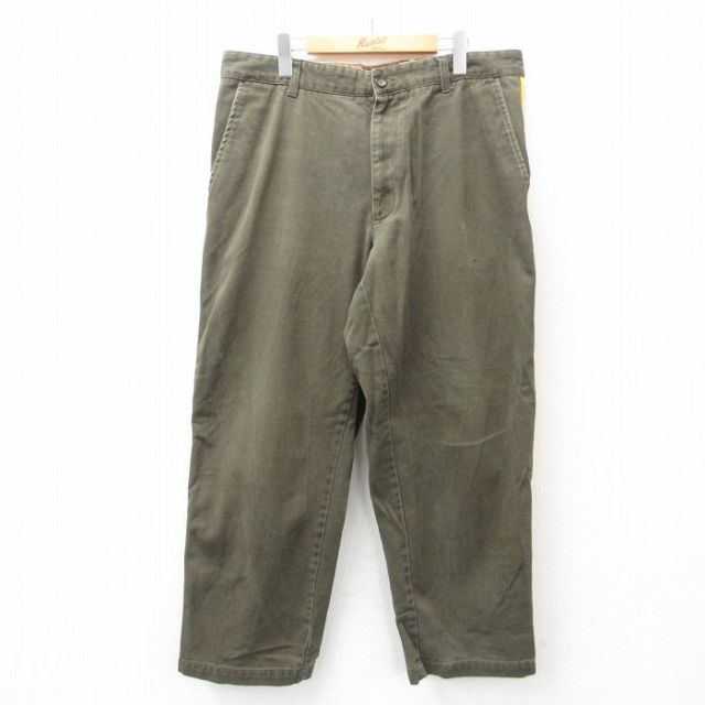 【50%OFF】W39★古着 セントジョンズベイ パンツ メンズ コットン 緑他 グリーン 25jan25 中古 ボトムス ロング