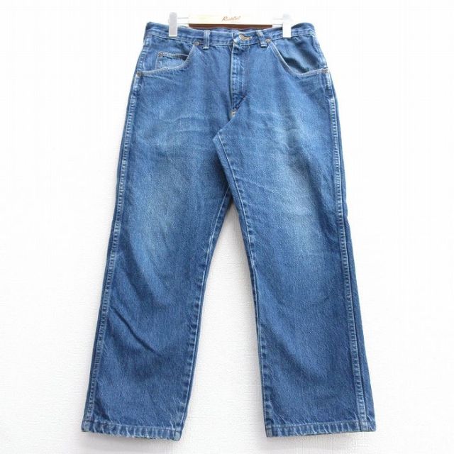 【50%OFF】W33★古着 ラングラー Wrangler ジーンズ メンズ 90年代 90s コットン USA製 紺 ネイビー デニム 25jan29 中古 ボトムス ジーパン Gパン ロング パンツ