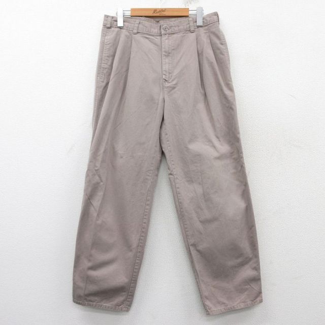W32★古着 ドッカーズ パンツ メンズ 90年代 90s コットン ベージュ系 カーキ 25jan30 中古 ボトムス ロング