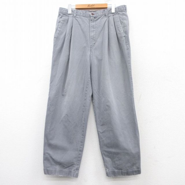 W35★古着 ドッカーズ チノ パンツ チノパン メンズ 90年代 90s コットン USA製 グレー 25feb04 中古 ボトムス ロング