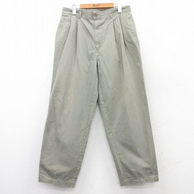 W33★古着 ビューグルボーイ チノ パンツ チノパン メンズ 00年代 00s コットン 緑系 グリーン 25feb04 中古 ボトムス ロング