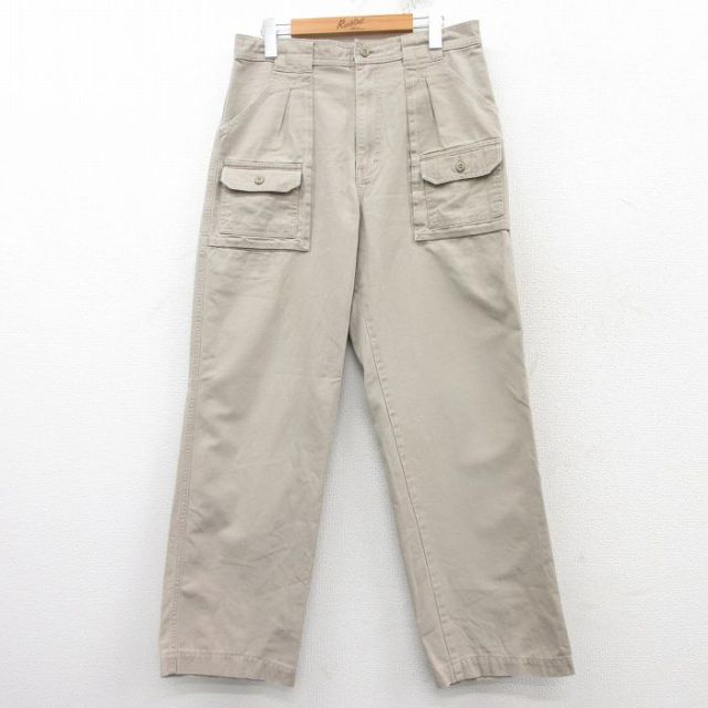 W32★古着 カベラス ベイカー ブッシュ パンツ メンズ 00年代 00s ダック地 コットン ベージュ カーキ 25feb04 中古 ボトムス ロング