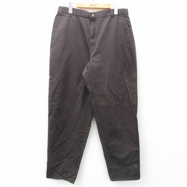 W33★古着 ドッカーズ パンツ メンズ コットン 濃茶 ブラウン 25feb01 中古 ボトムス ロング