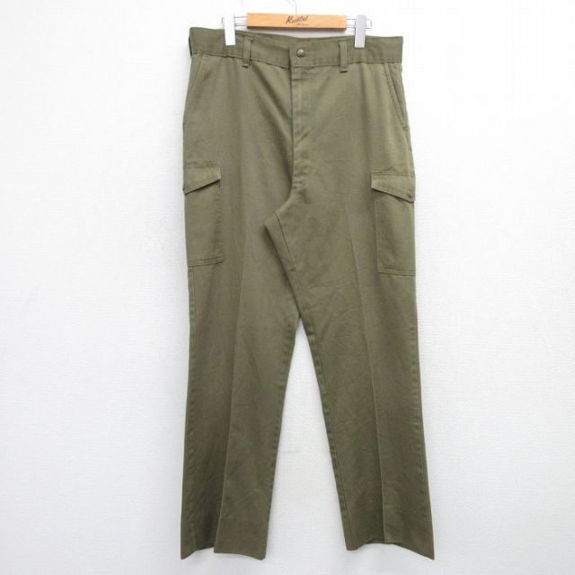 W36★古着 ボーイスカウト パンツ メンズ 80年代 80s USA製 タロン 緑系 グリーン 25feb03 中古 ボトムス ロング