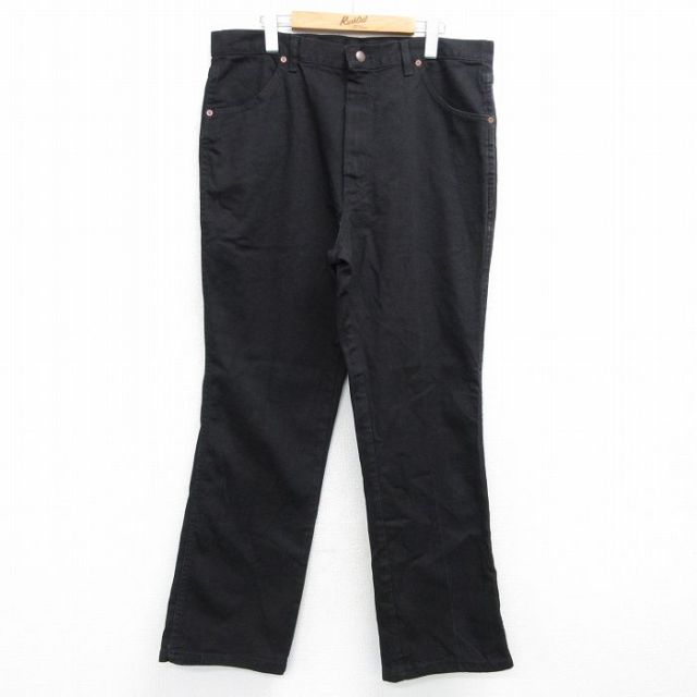 【50%OFF】W38★古着 ジーンズ メンズ 90年代 90s USA製 黒 ブラック デニム 25feb03 中古 ボトムス ジーパン Gパン ロング パンツ
