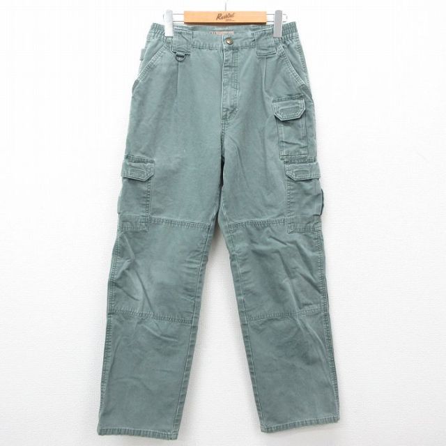 W30★古着 5.11 タクティカル カーゴ パンツ メンズ ダック地 コットン 緑 グリーン 25feb03 中古 ボトムス ロング