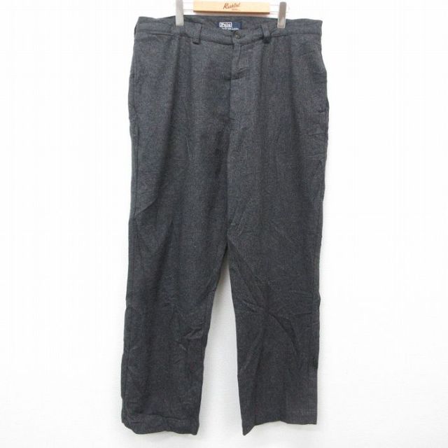 W38★古着 ラルフローレン Ralph Lauren ブランド パンツ メンズ 90年代 90s ウール グレー 25feb03 中古 ボトムス ロング