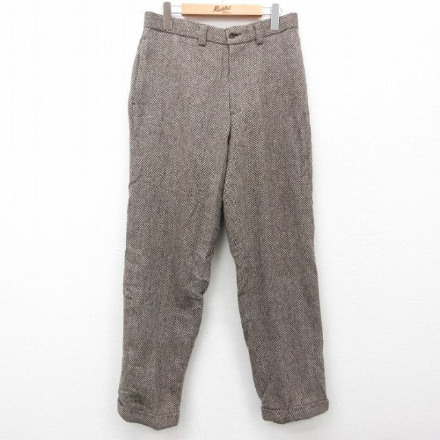 W31★古着 ギャップ GAP パンツ メンズ ヘリンボーン ウール 茶他 ブラウン 25feb03 中古 ボトムス ロング