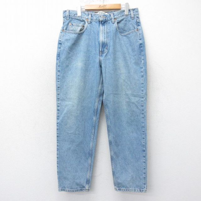 W34★古着 ギャップ GAP ジーンズ メンズ 90年代 90s コットン USA製 紺 ネイビー デニム 【spe】 25feb04 中古 ボトムス ジーパン Gパン ロング パンツ